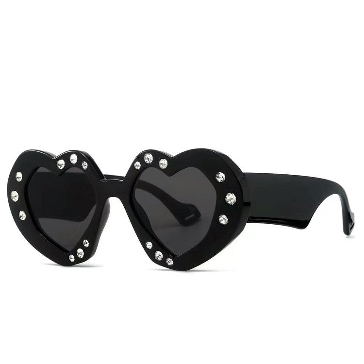 HEART-SHAPED RHINESTONE SUNGLASSES FOR WOMEN AND MEN