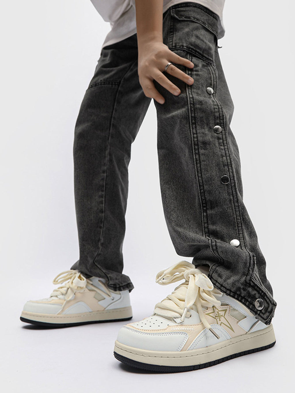 HIGH-TOP SNEAKERS SP230918PKDP WITH RUBBER OUTSOLE