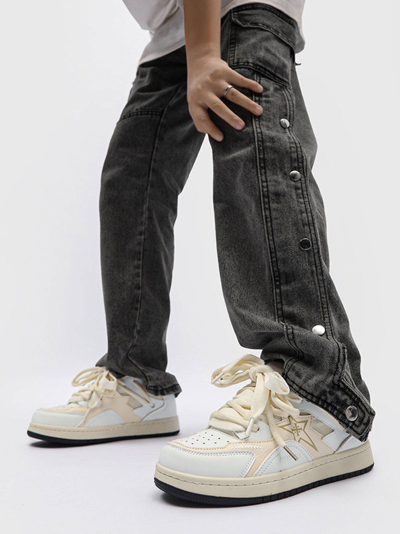 HIGH-TOP SNEAKERS SP230918PKDP WITH RUBBER OUTSOLE