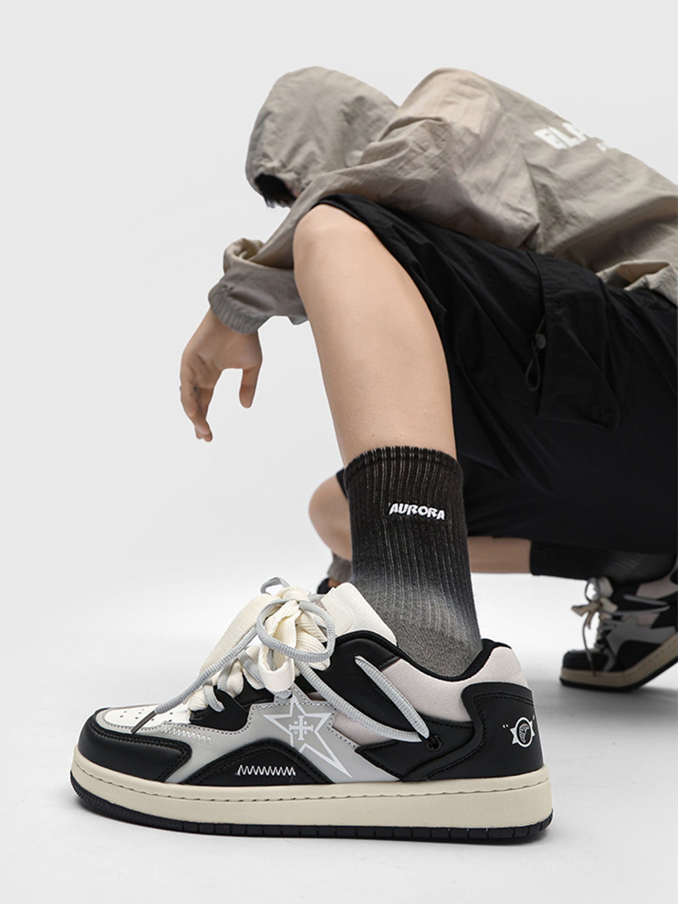 HIGH-TOP SNEAKERS SP230918PKDP WITH RUBBER OUTSOLE