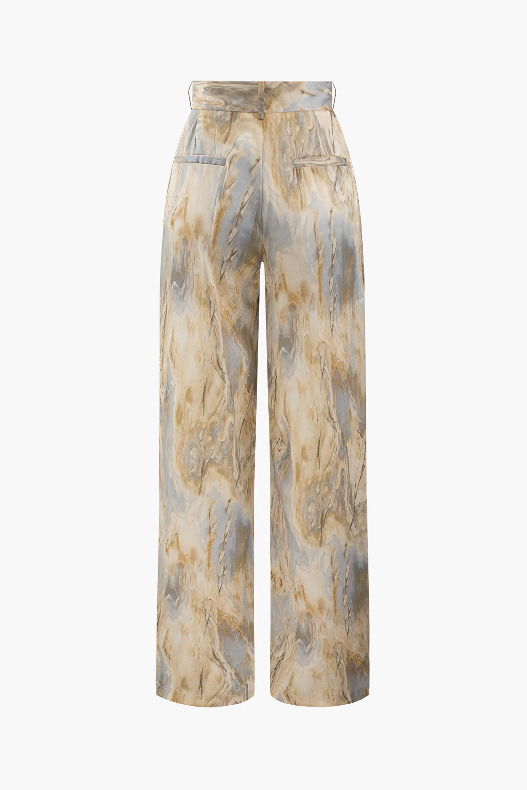 HIGH-WAISTED WIDE-LEG TROUSERS WITH UNIQUE PRINT AND CASUAL CHIFFON