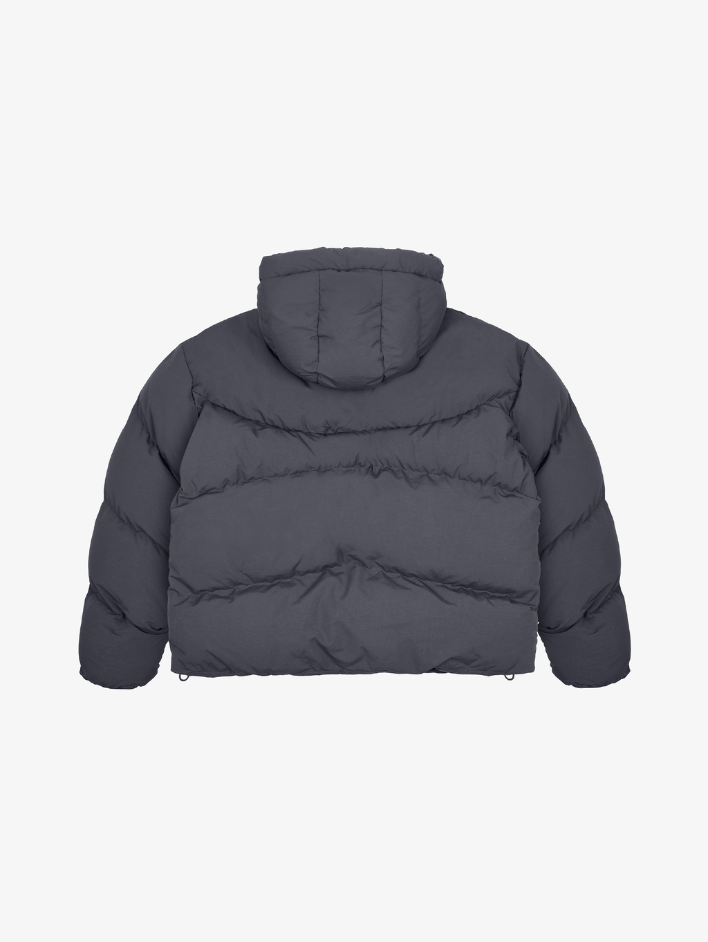 HOODED GRAY PUFFER JACKET DARK GREY OVERSIZED DROPPED SHOULDER