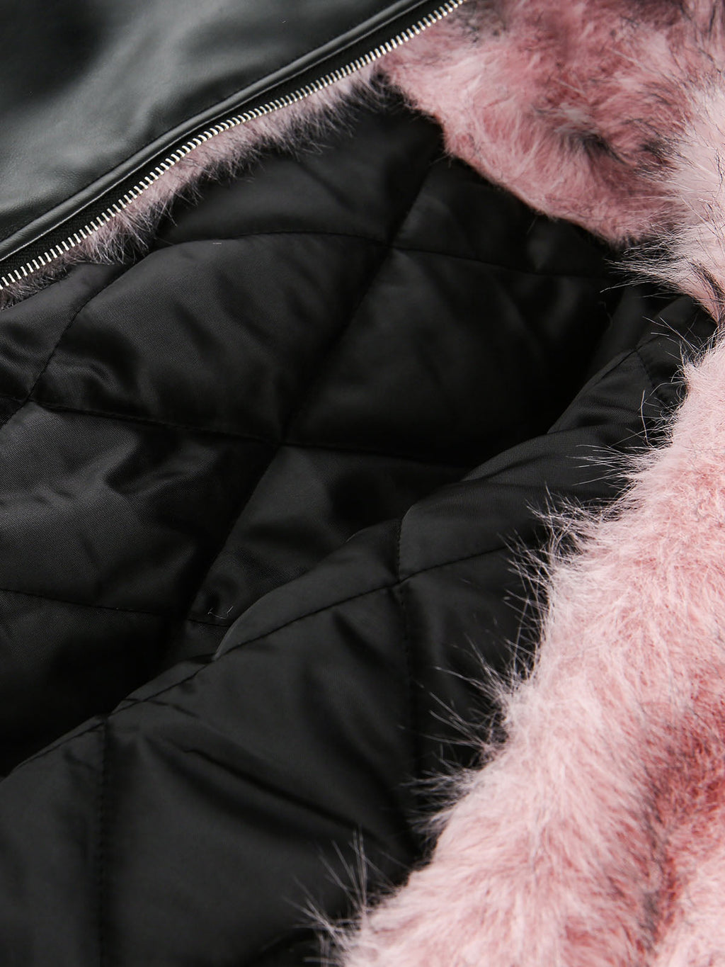 HOODED JACKET WITH PINK FAUX FUR LINING - STYLISH HOODED JACKET