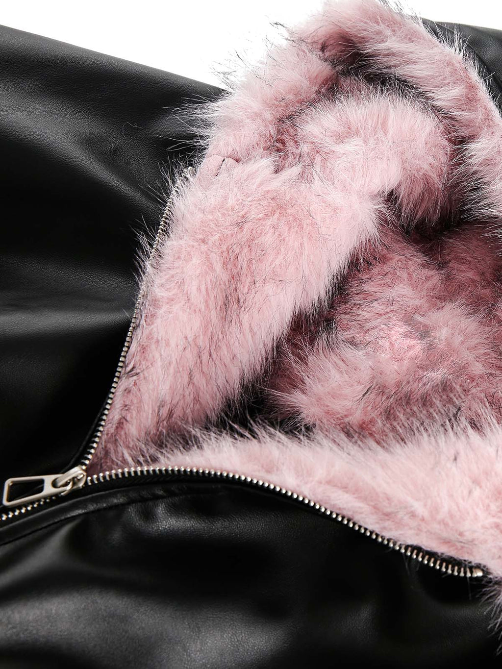 HOODED JACKET WITH PINK FAUX FUR LINING - STYLISH HOODED JACKET