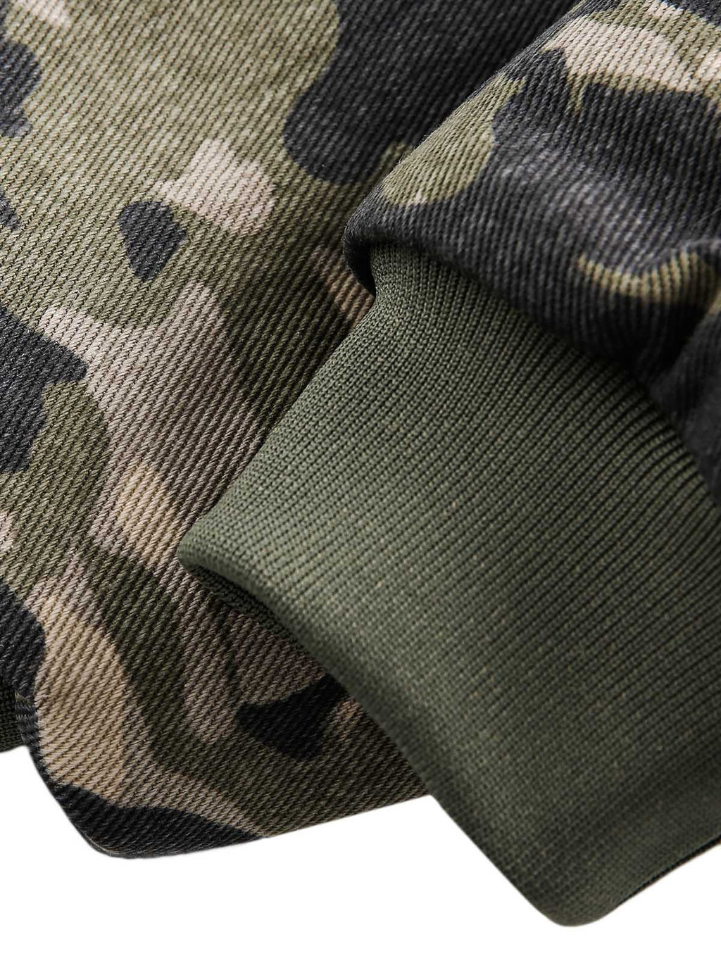 HOODED LONG SLEEVE CAMOUFLAGE JACKET WITH FUR-LINED HOOD