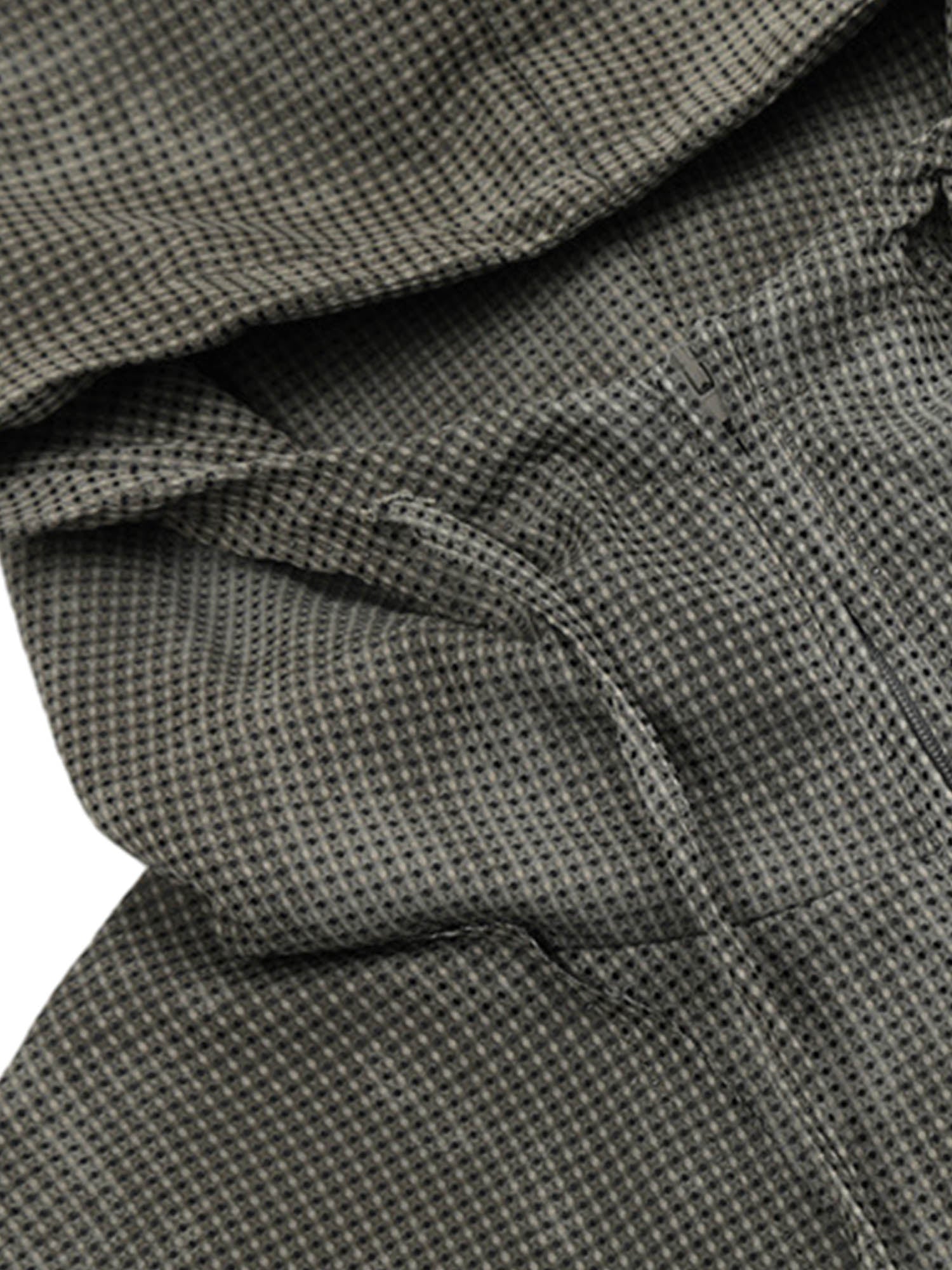 GRAY TIE-DYE HOODED ANORAK LONG SLEEVE PULLOVER