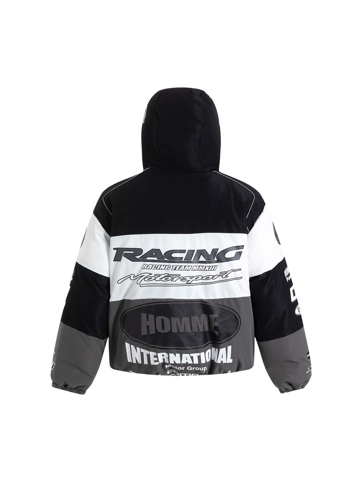 HOODED LONG SLEEVE RACING-THEMED JACKET FOR LEISURE ACTIVITIES