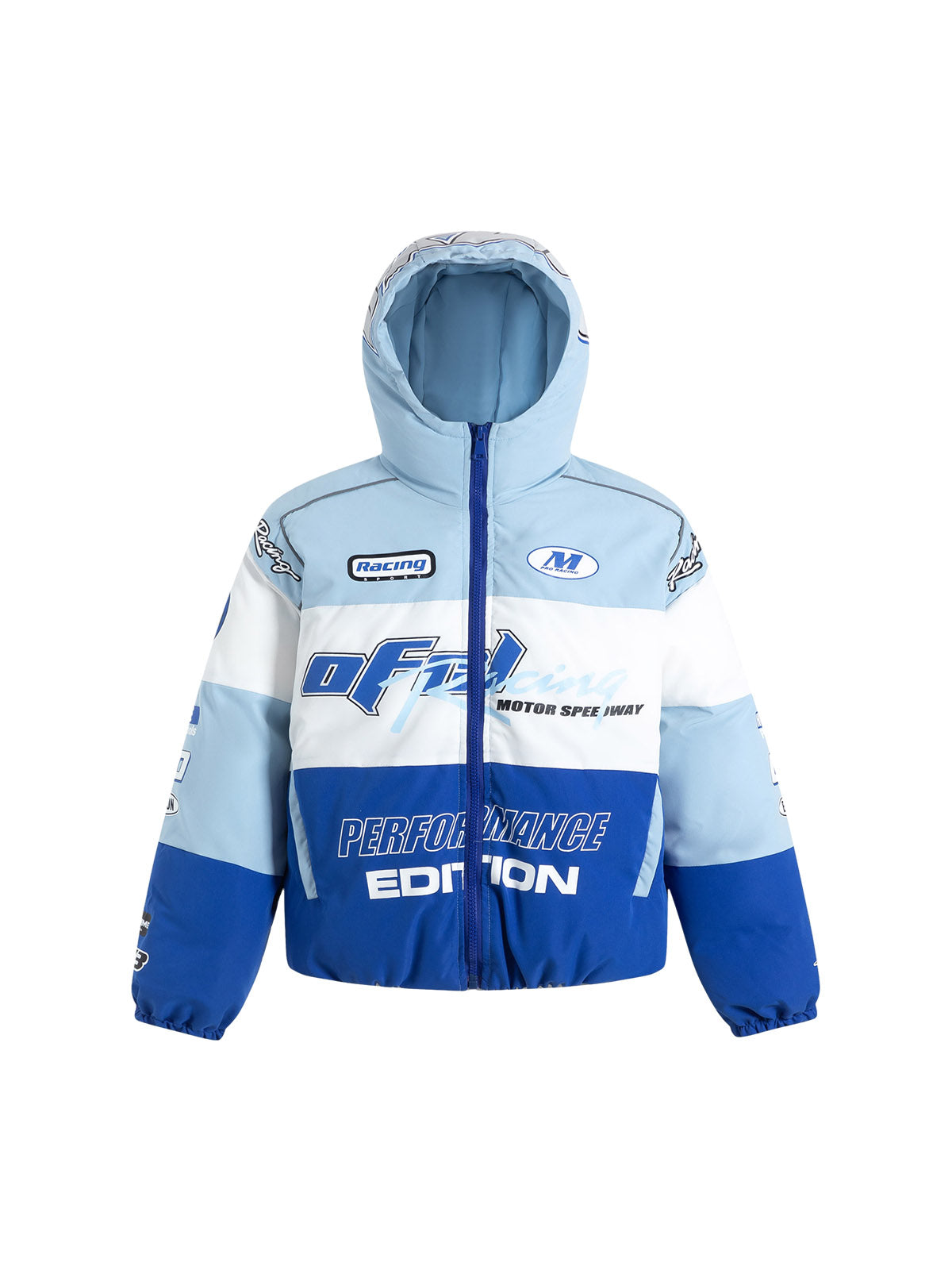 HOODED LONG SLEEVE RACING-THEMED JACKET FOR LEISURE ACTIVITIES