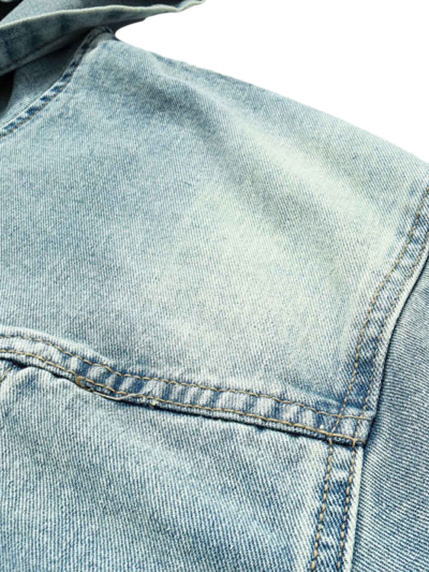 HOODED SWEATSHIRT BLUE DENIM WORN DENIM HOODIE FROM SWEETHEART SUPPLIES