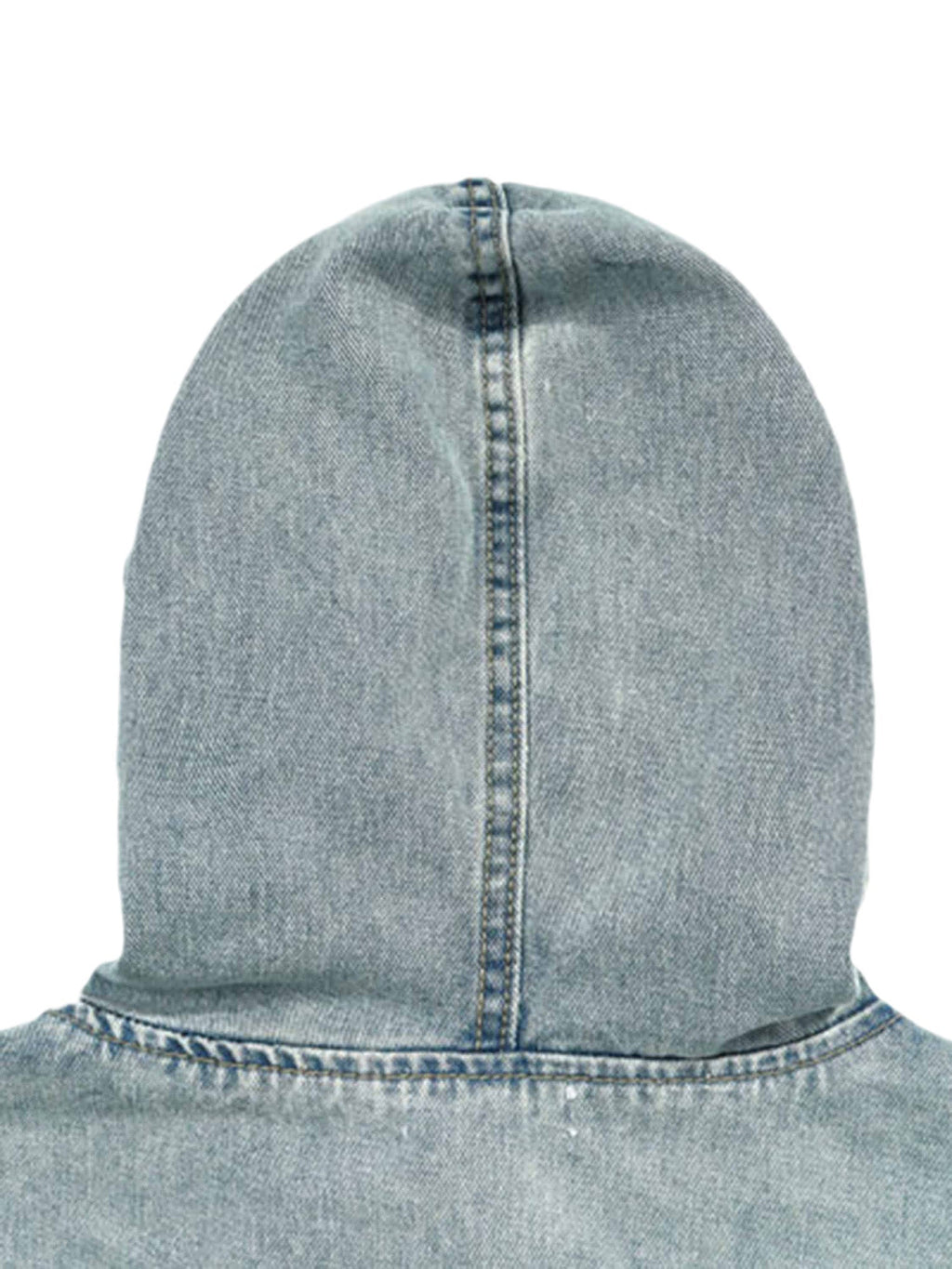 HOODED SWEATSHIRT BLUE DENIM WORN DENIM HOODIE FROM SWEETHEART SUPPLIES