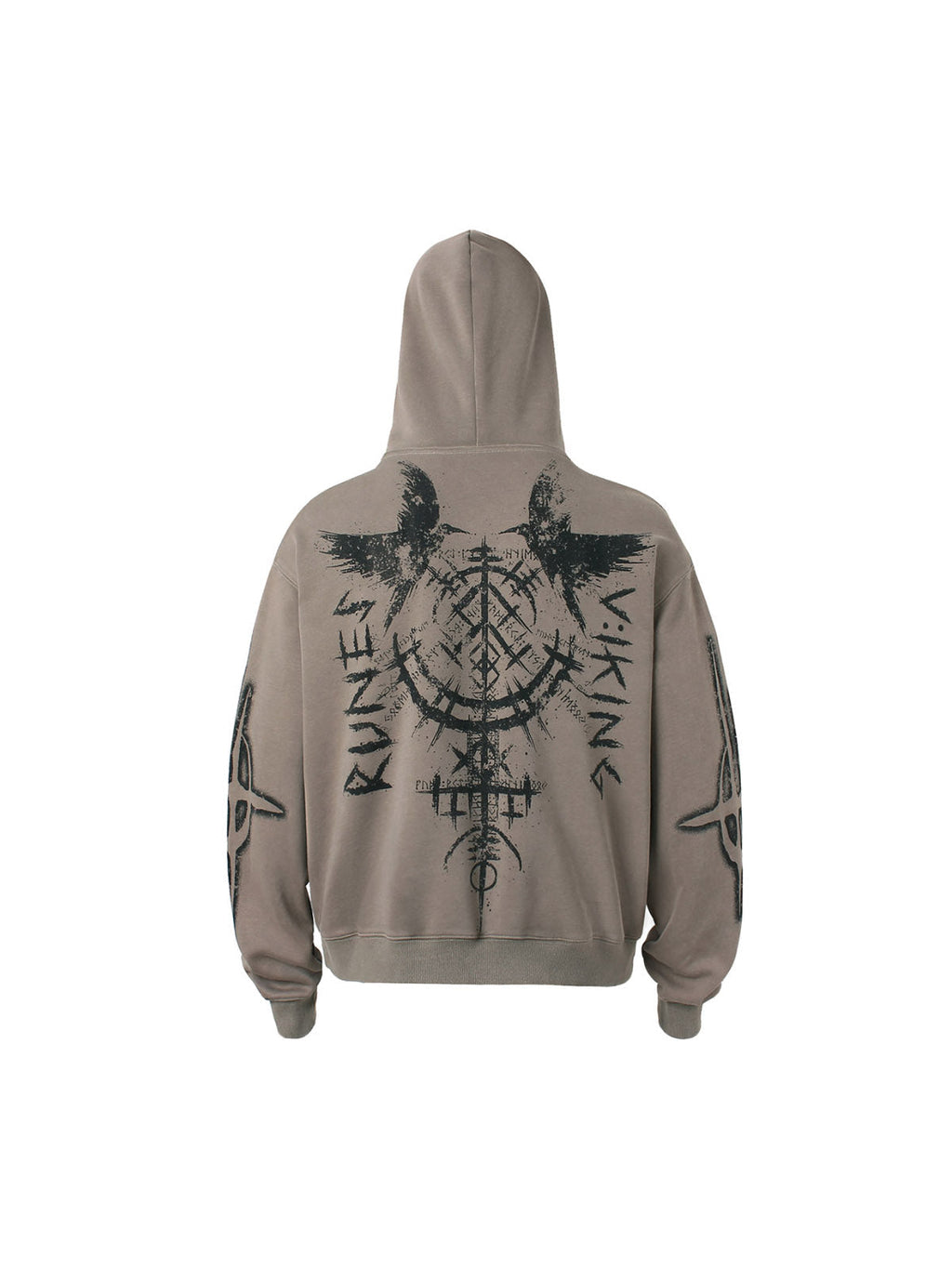 HOODED SWEATSHIRT WITH GRAPHIC DESIGN AND LONG SLEEVES