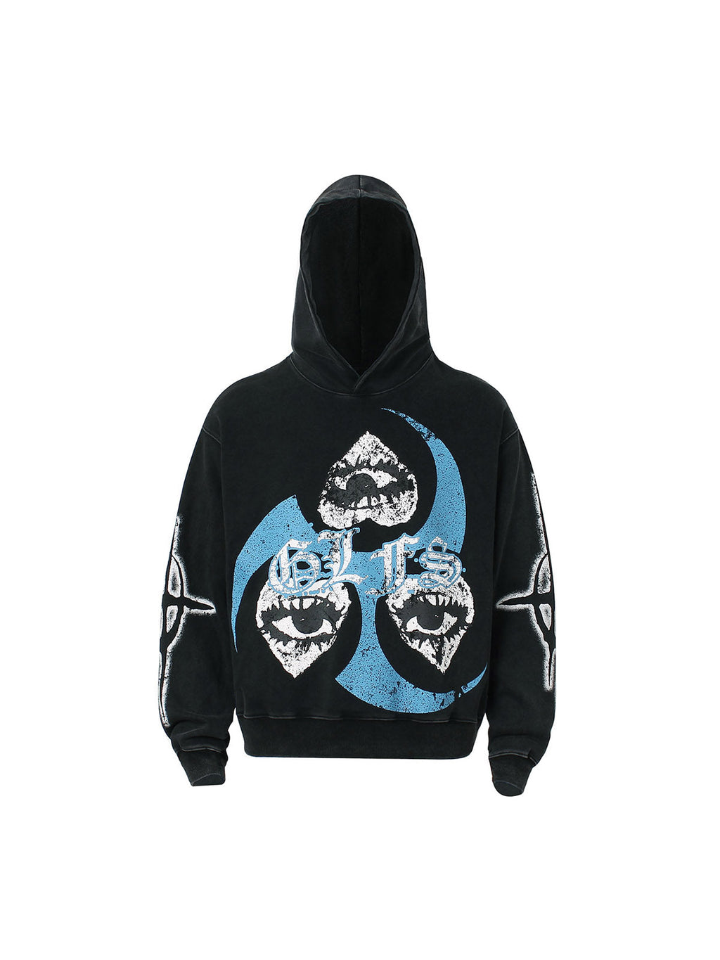HOODED SWEATSHIRT WITH GRAPHIC DESIGN AND LONG SLEEVES