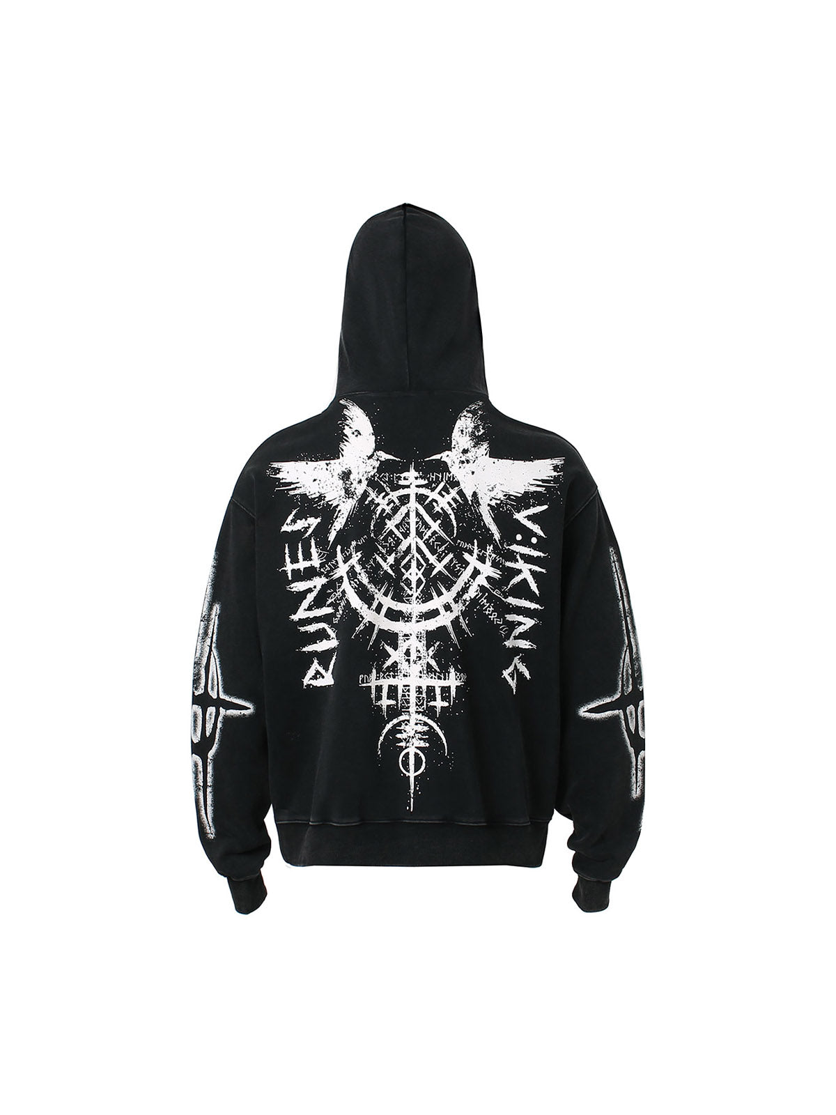 HOODED SWEATSHIRT WITH GRAPHIC DESIGN AND LONG SLEEVES