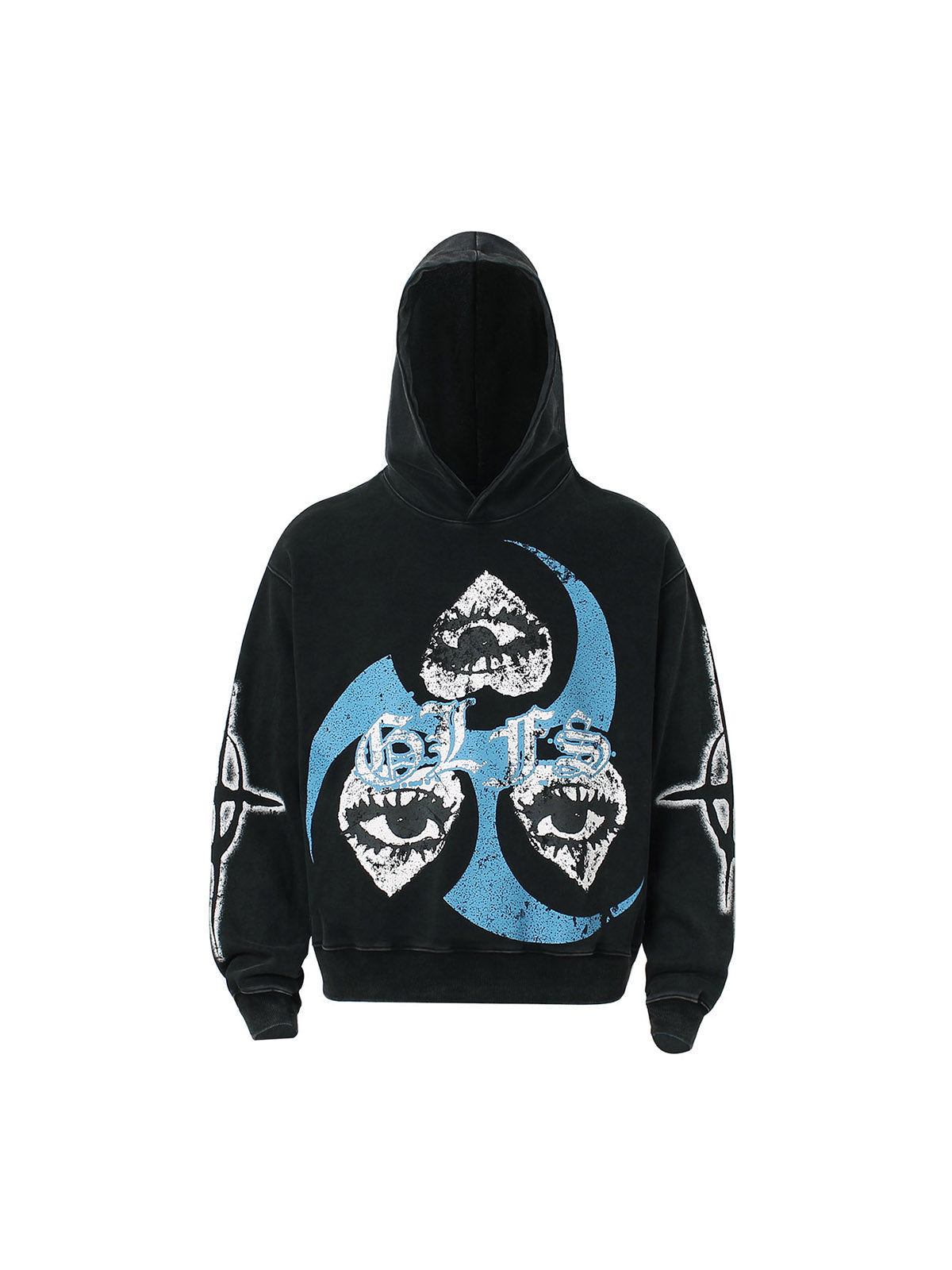 HOODED SWEATSHIRT WITH GRAPHIC DESIGN AND LONG SLEEVES