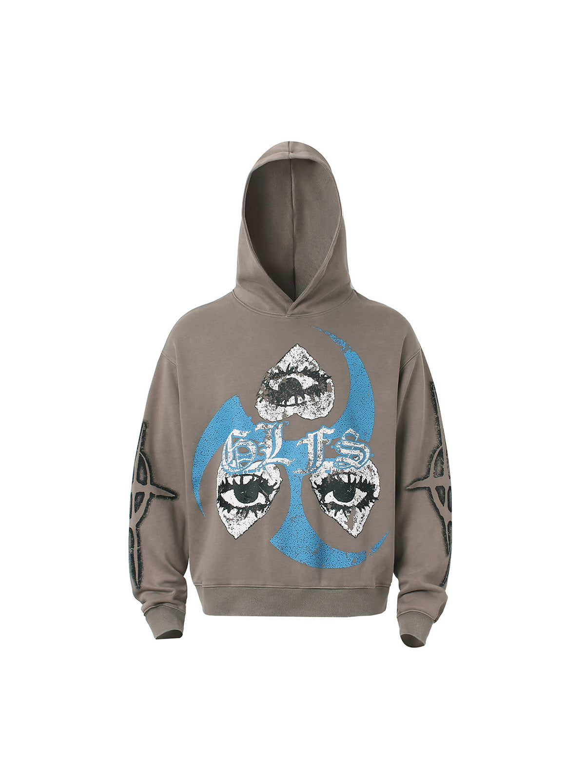 HOODED SWEATSHIRT WITH GRAPHIC DESIGN AND LONG SLEEVES