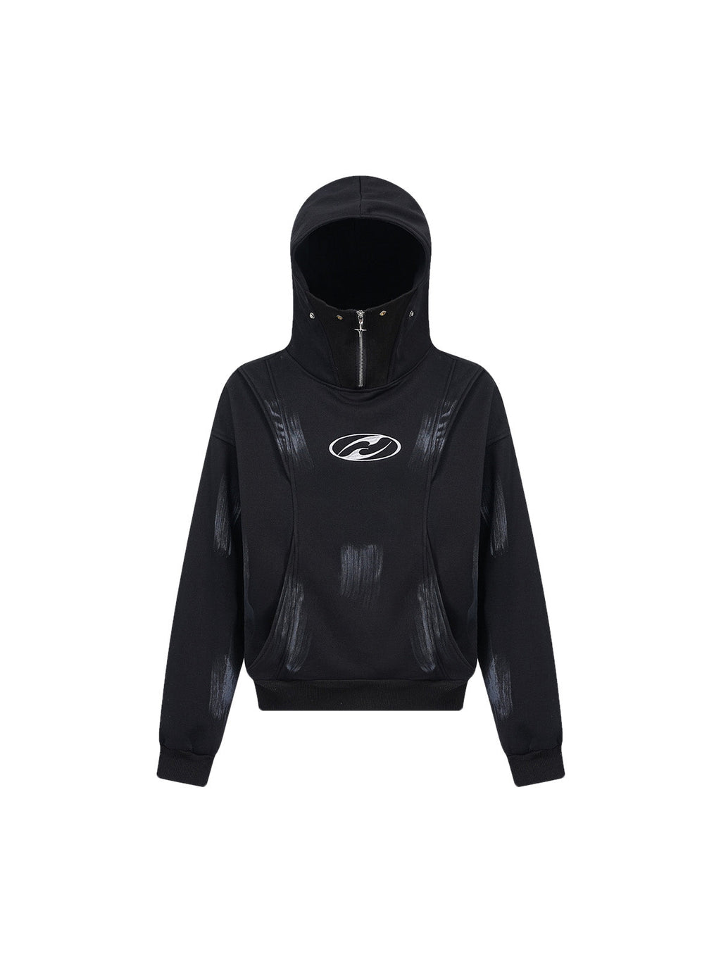 HOODED TERRY CLOTH SWEATSHIRT WITH ZIPPER