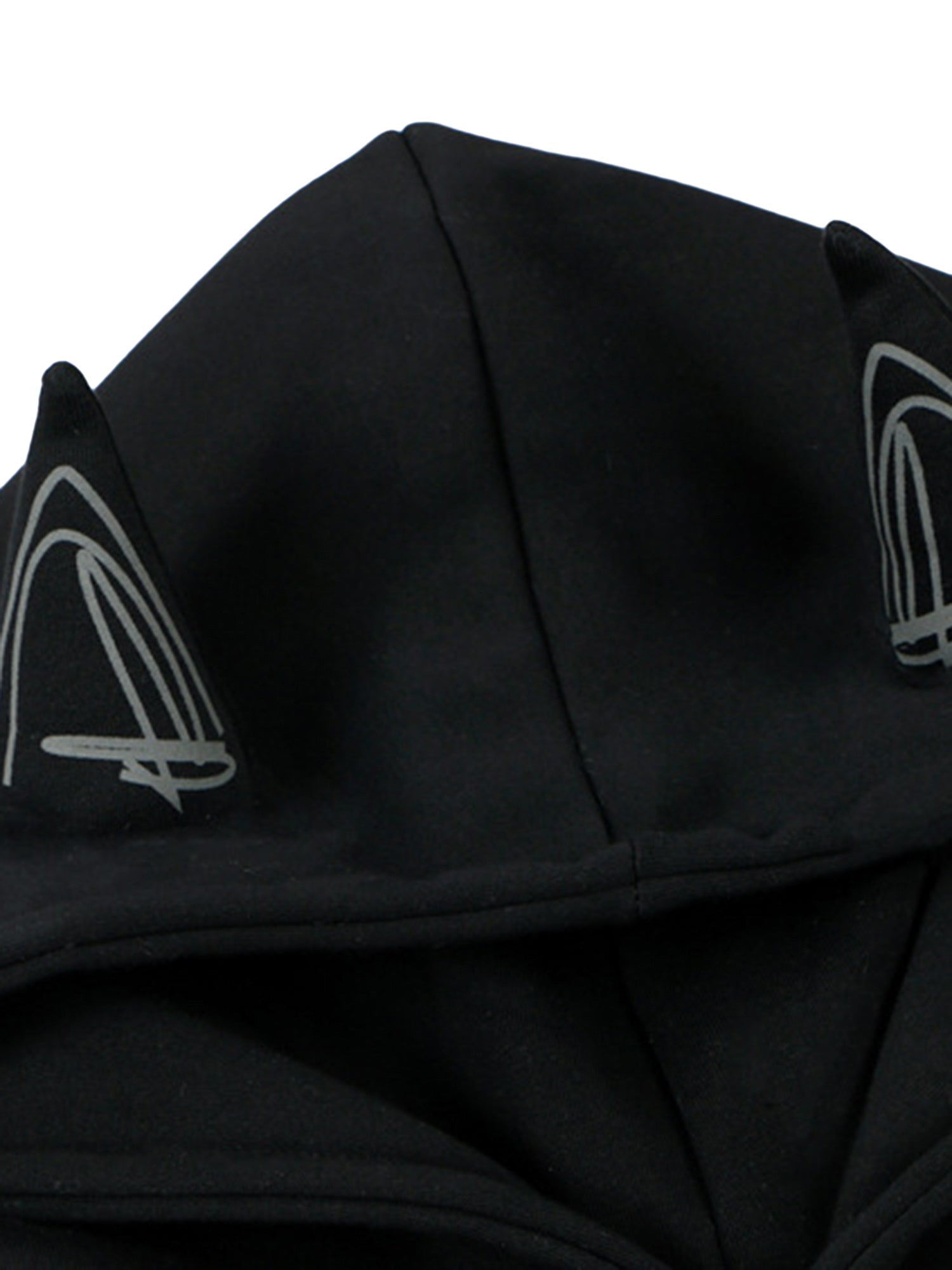 HOODIE WITH CAT EARS AND WHITE STITCHING - SWEETHEART SUPPLIES GRAFFITI FLEECE HOODIE