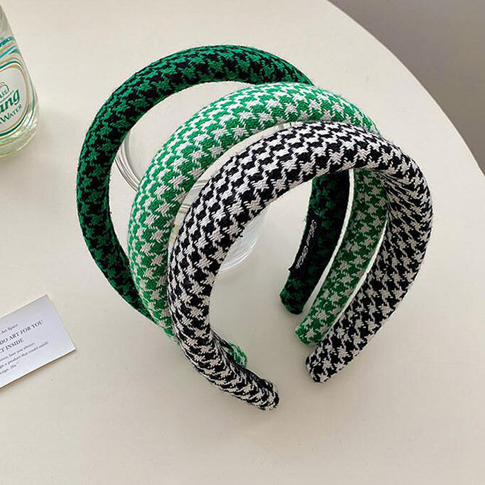 HOUNDSTOOTH PATTERNED HEADBANDS SET OF TWO FASHION ACCESSORIES