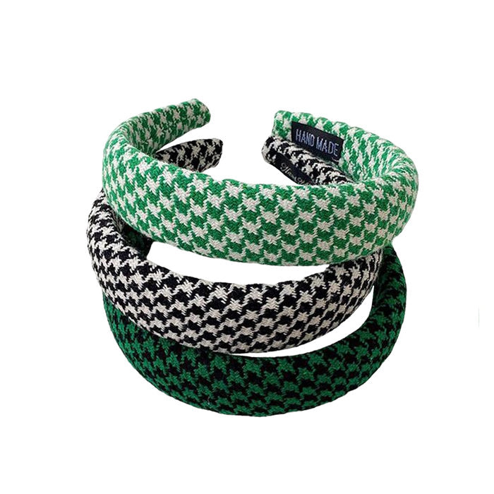 HOUNDSTOOTH PATTERNED HEADBANDS SET OF TWO FASHION ACCESSORIES