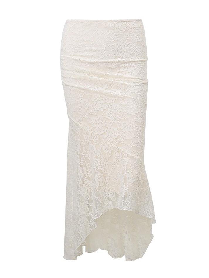 IVORY LACE MERMAID SKIRT VINTAGE HIP POP