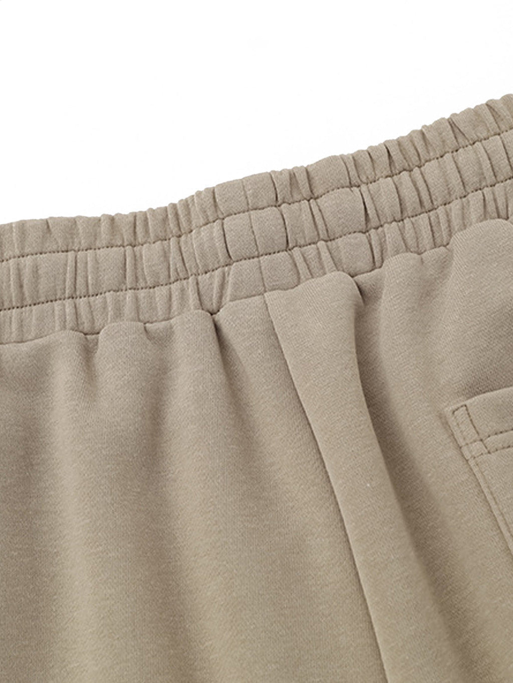 KHAKI BARBED WIRE SHORTS MID WAIST STRAIGHT LEG DESIGN