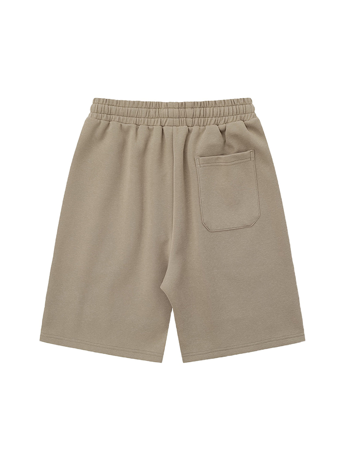 KHAKI BARBED WIRE SHORTS MID WAIST STRAIGHT LEG DESIGN