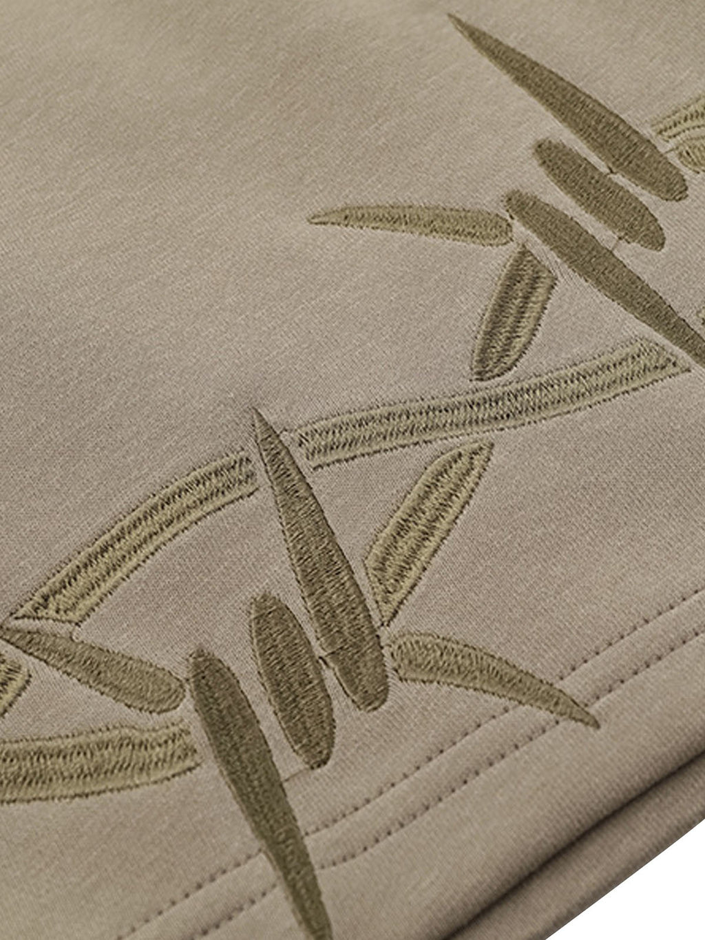 KHAKI BARBED WIRE SHORTS MID WAIST STRAIGHT LEG DESIGN