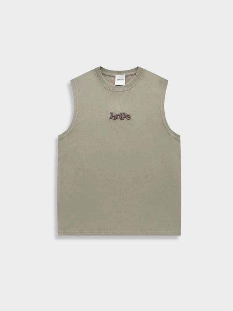 KHAKI SLEEVELESS T-SHIRT HOPE TANKTOP FOR ALL-DAY COMFORT