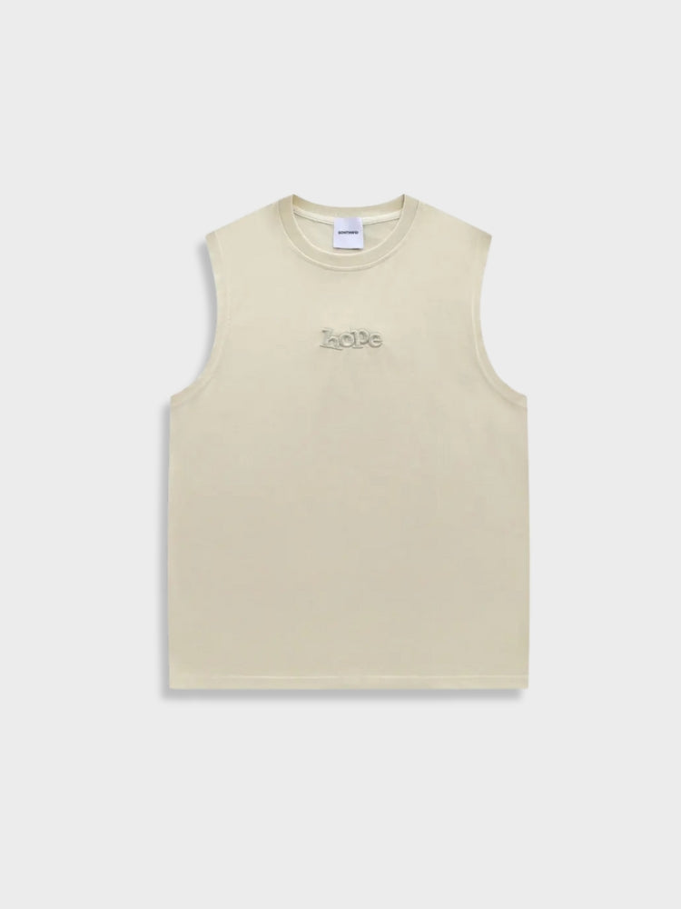 KHAKI SLEEVELESS T-SHIRT HOPE TANKTOP FOR ALL-DAY COMFORT