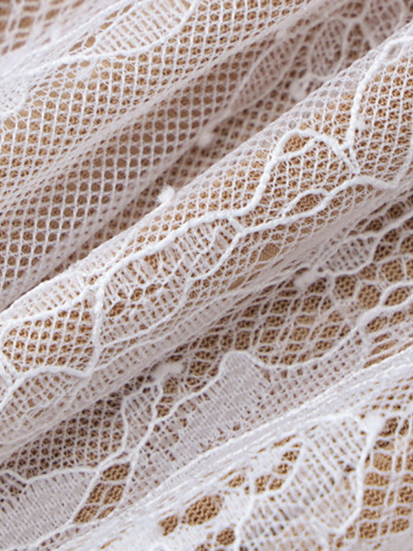 LACE-COVERED MAXI DRESS - CASUAL VINTAGE MAXI