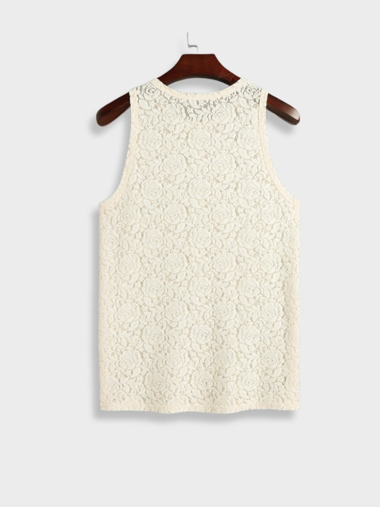 LACE TANK TOP STYLISH TRANSPARENT TANK