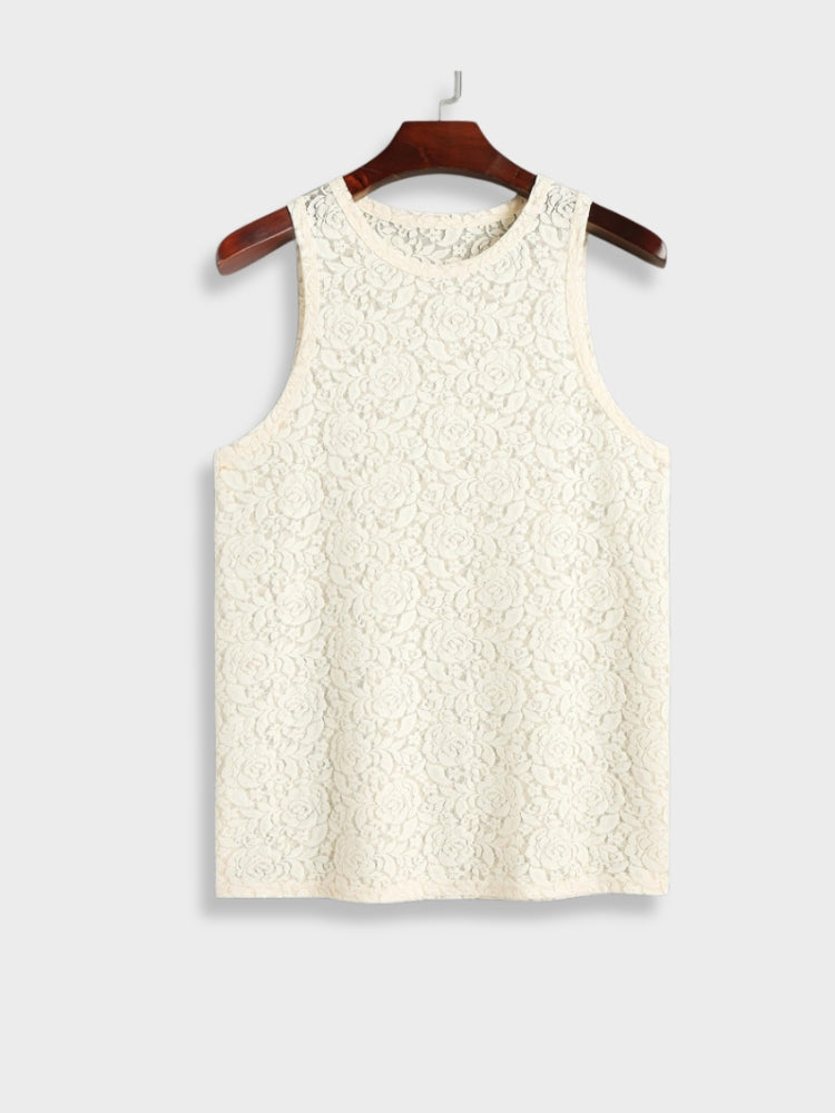 LACE TANK TOP STYLISH TRANSPARENT TANK