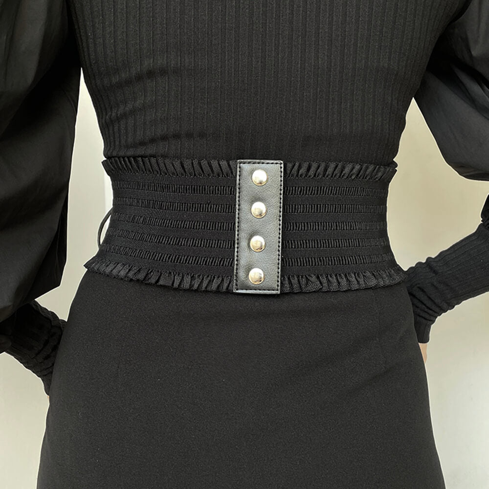 LACE UP VEGAN LEATHER CORSET BELT GOTHIC AESTHETIC