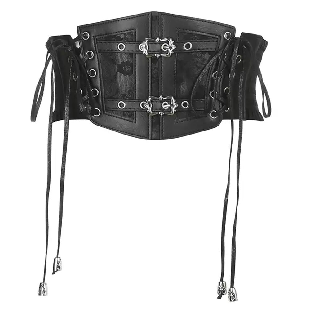 LACE UP VEGAN LEATHER CORSET BELT GOTHIC AESTHETIC