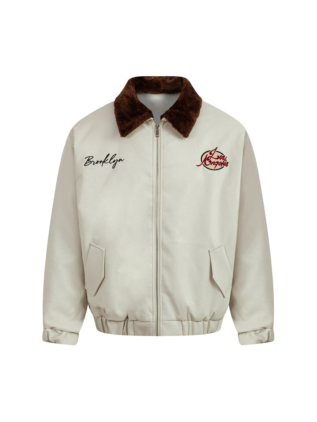 LAPEL COLLAR EMBROIDERED LONG SLEEVE SHIRT FOR MEN IN STREETWEAR STYLE