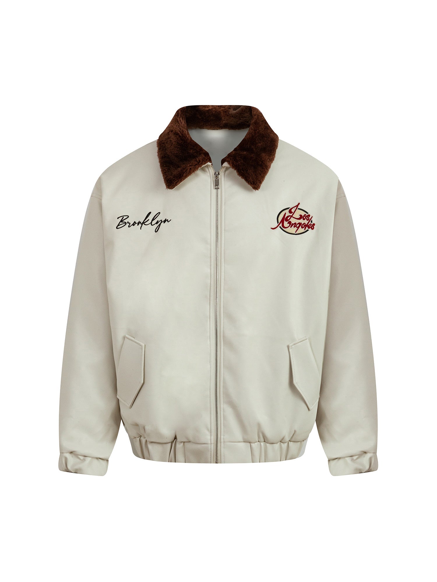 LAPEL COLLAR EMBROIDERED LONG SLEEVE SHIRT FOR MEN IN STREETWEAR STYLE