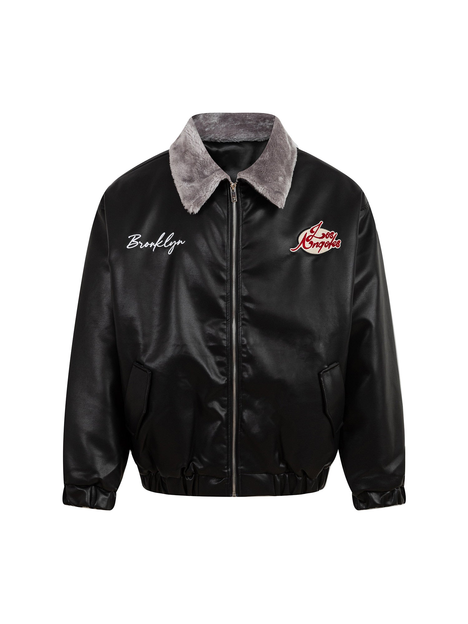 LAPEL COLLAR EMBROIDERED LONG SLEEVE SHIRT FOR MEN IN STREETWEAR STYLE