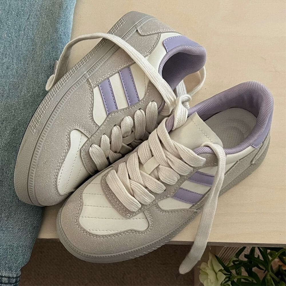 LAVENDER CREAM SNEAKERS VIBRANT LAVENDER SCHOOL SNEAKERS