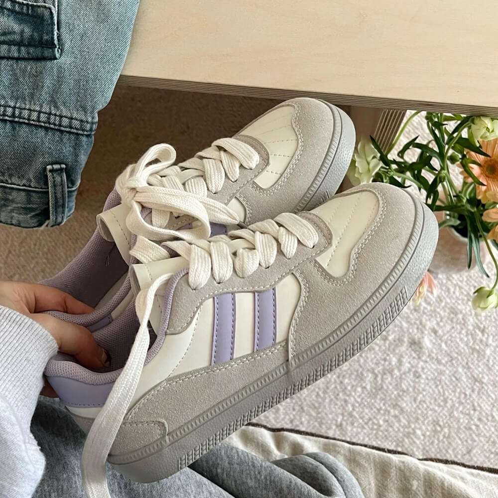 LAVENDER CREAM SNEAKERS VIBRANT LAVENDER SCHOOL SNEAKERS