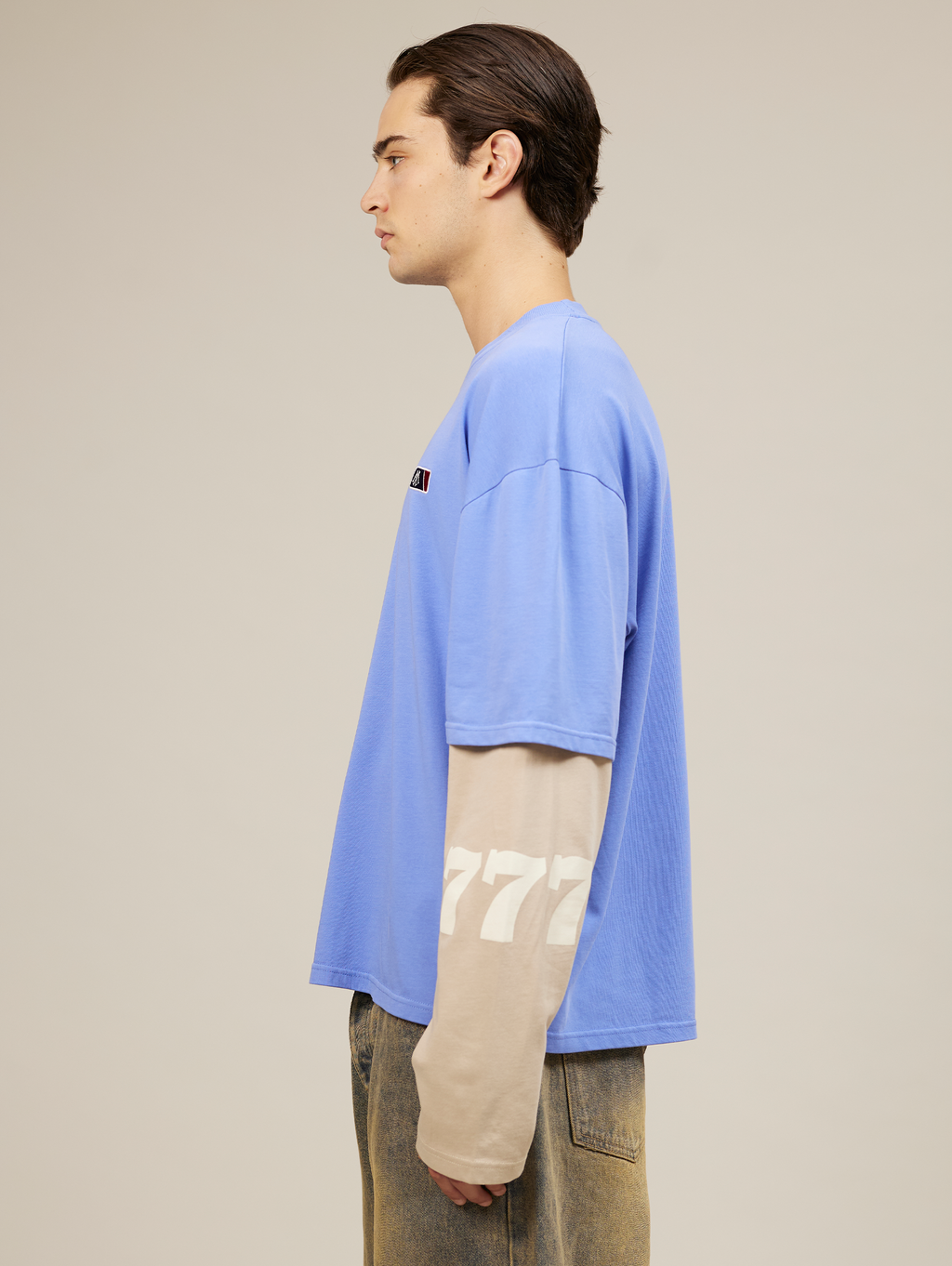 LAYERED LOOK T-SHIRT WITH SUPERIOR SCREEN PRINT DESIGN