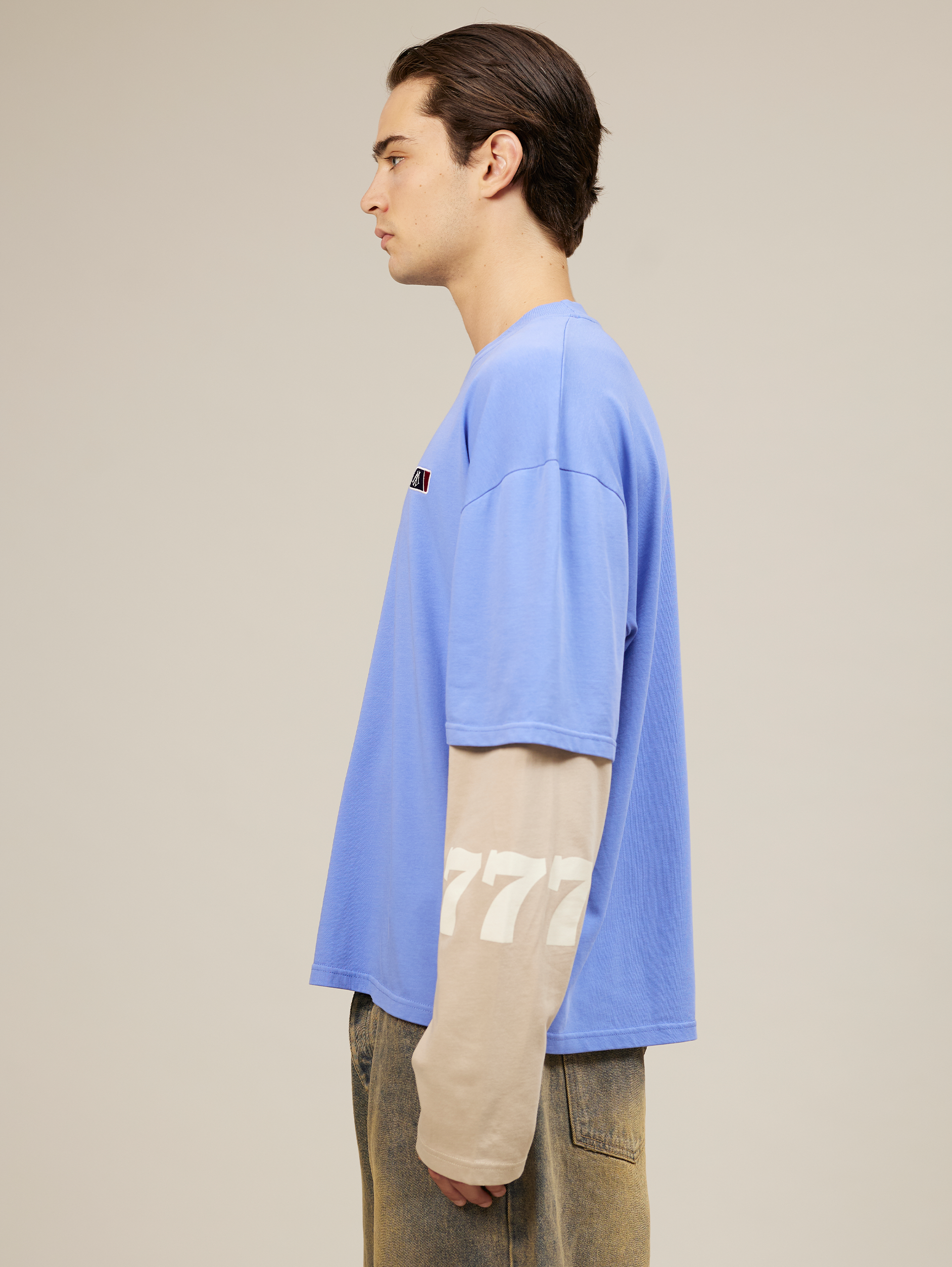 LAYERED LOOK T-SHIRT WITH SUPERIOR SCREEN PRINT DESIGN