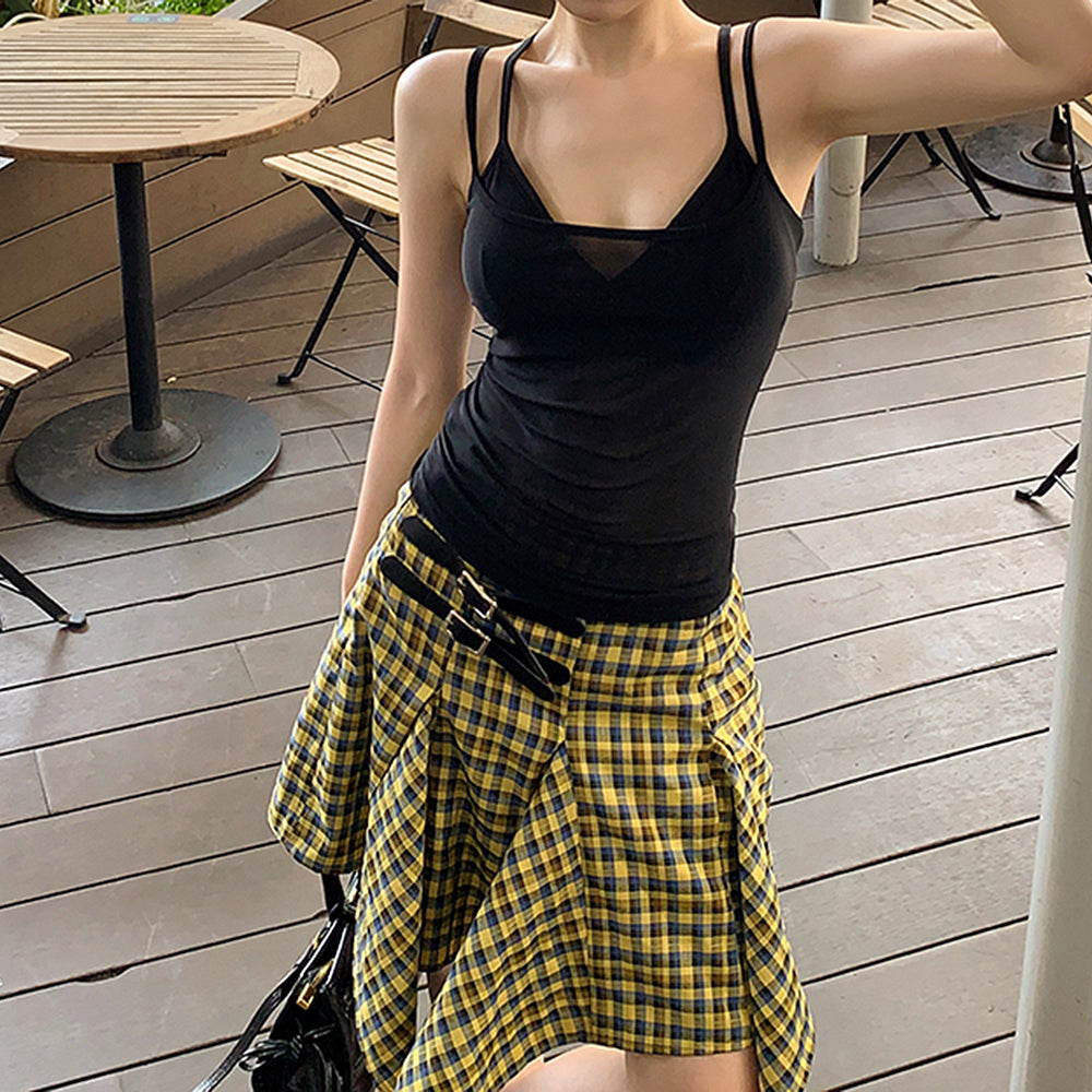 LAYERED TANK TOP BLUE PINK SOFT GIRL BRA BUST MEASUREMENT RANGES