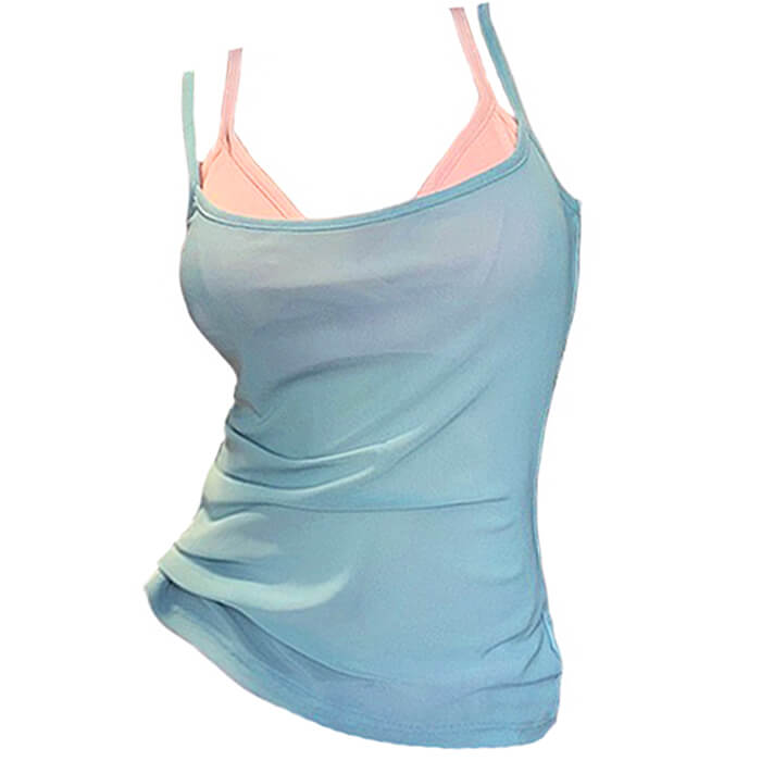 LAYERED TANK TOP BLUE PINK SOFT GIRL BRA BUST MEASUREMENT RANGES