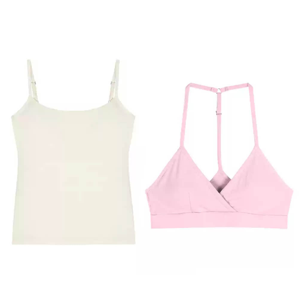 LAYERED TANK TOP BLUE PINK SOFT GIRL BRA BUST MEASUREMENT RANGES