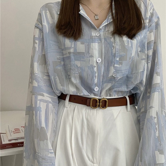 LEATHER BELT WITH GOLD DOUBLE-RING BUCKLE FOR MEN AND WOMEN