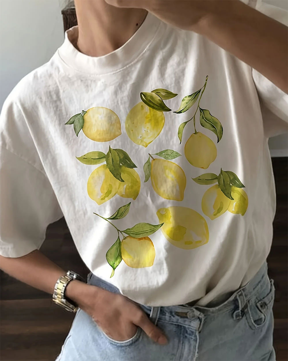 LEMON PRINT OVERSIZED T-SHIRT: CITRUS TEE