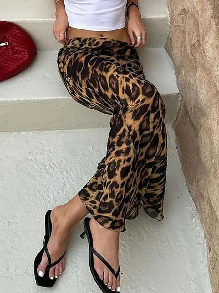 LEOPARD PRINT MAXI SKIRT SLIM MAXI SKIRT DESIGN