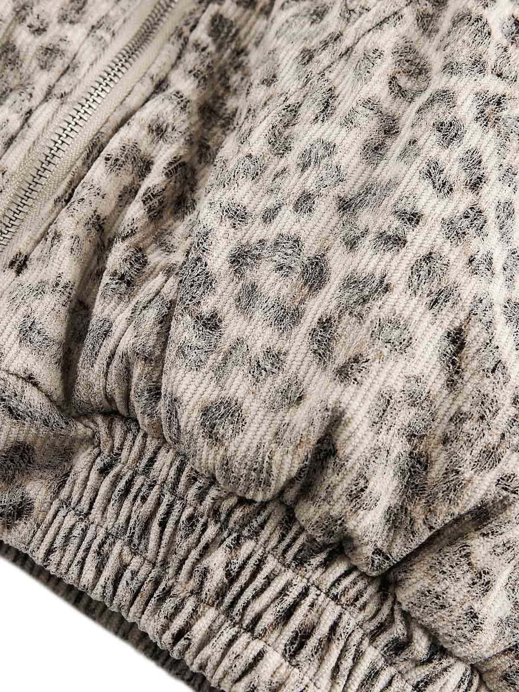 LEOPARD PRINT MINK FUR HOODED JACKET WITH FUR TRIM