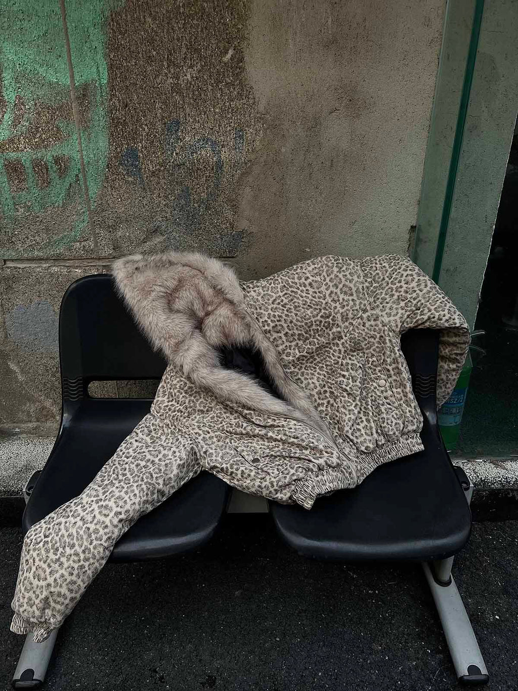 LEOPARD PRINT MINK FUR HOODED JACKET WITH FUR TRIM