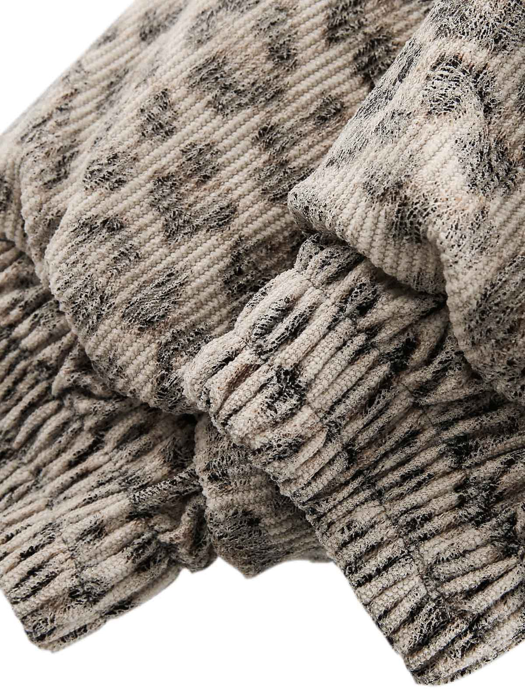 LEOPARD PRINT MINK FUR HOODED JACKET WITH FUR TRIM